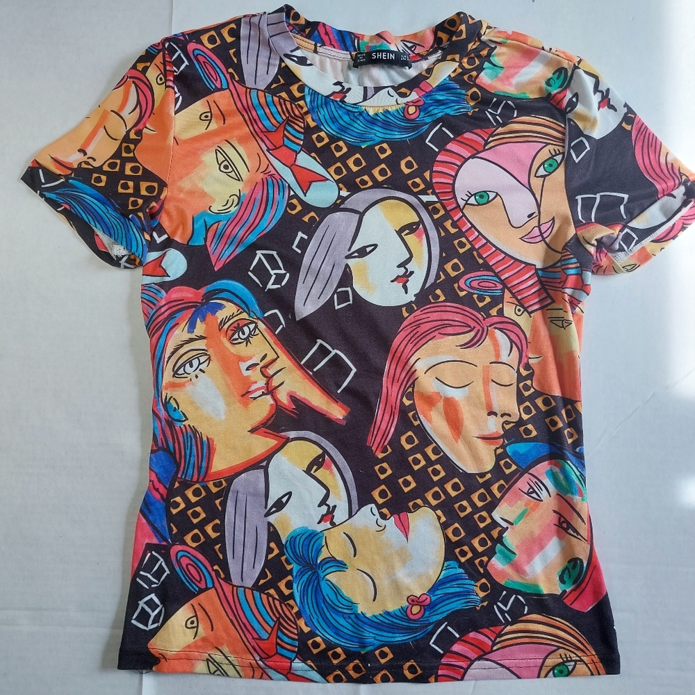 SHEIN artsy colorful shirt Size M